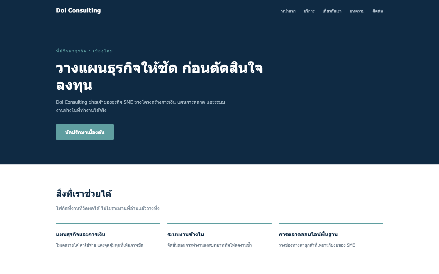 Doi Consulting — website preview