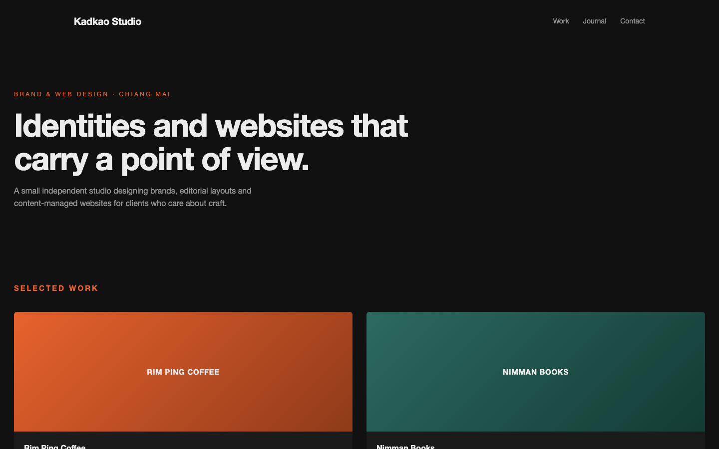 Kadkao Studio — website preview