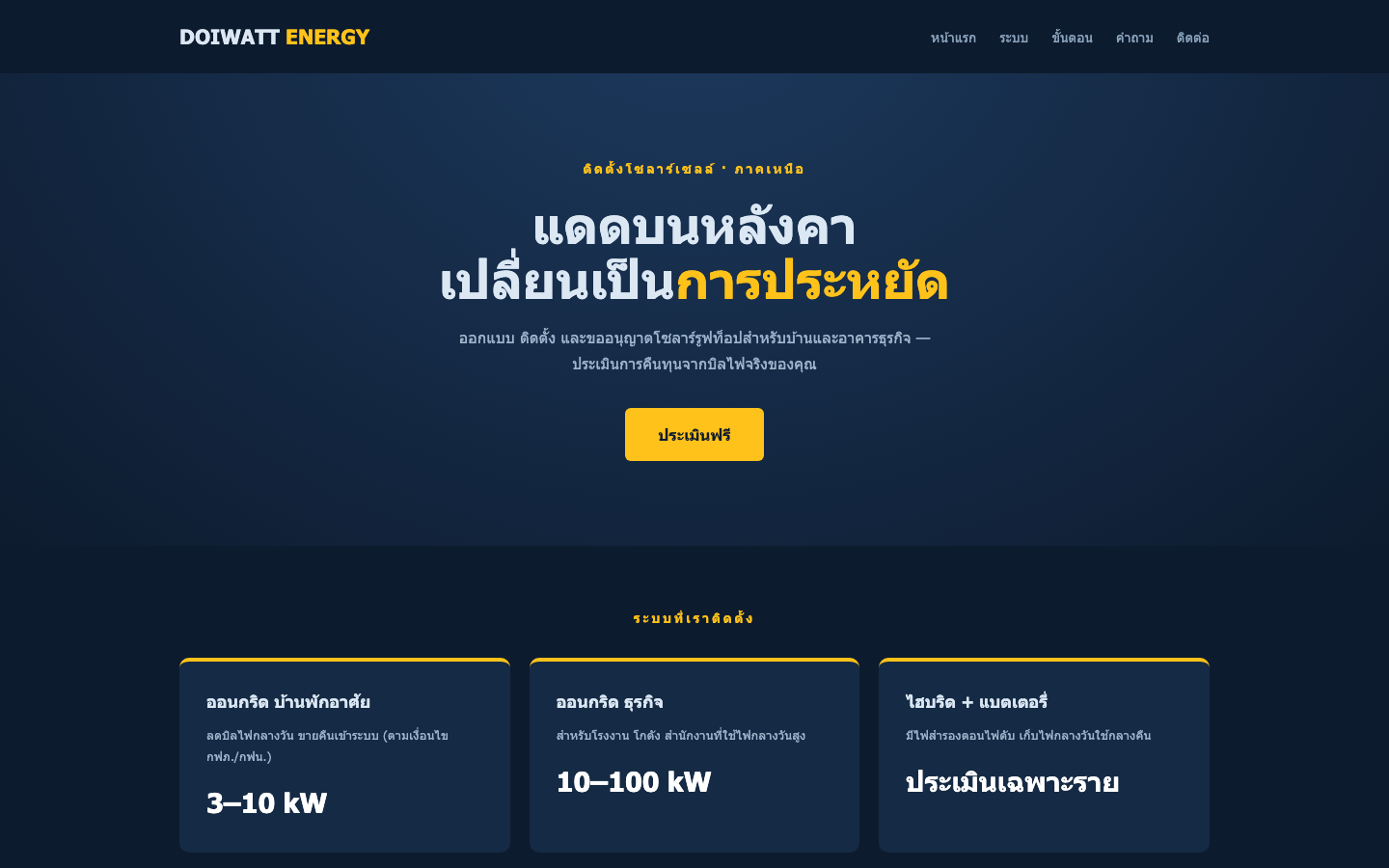 Doiwatt Energy — website preview