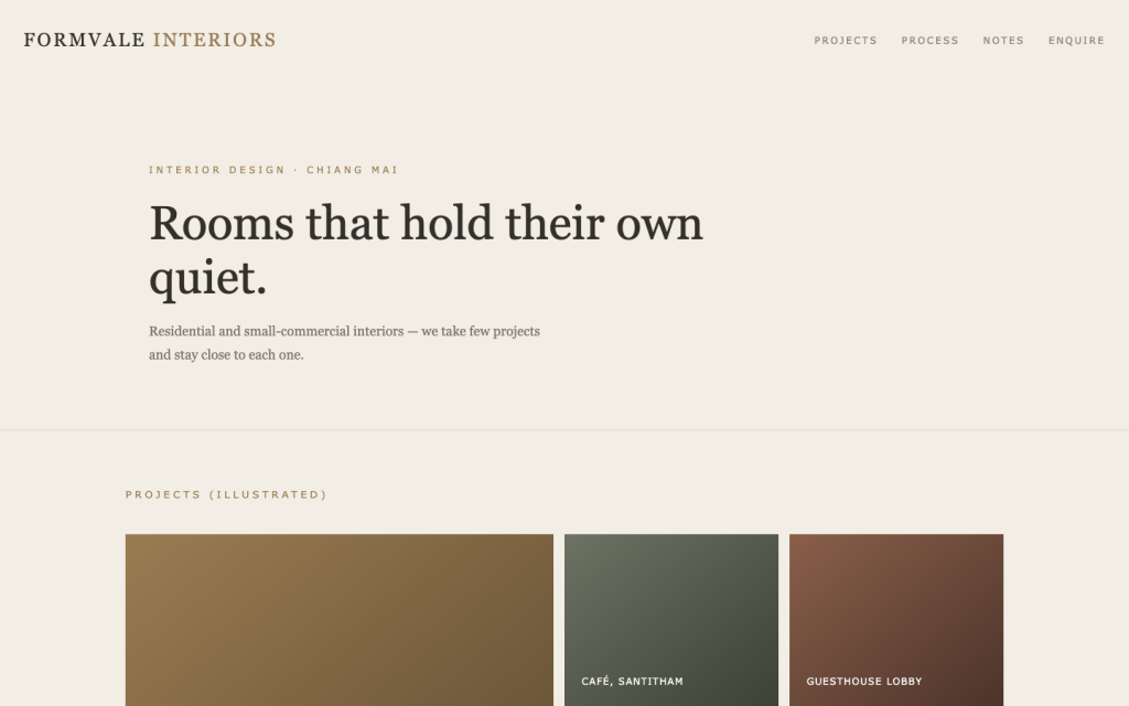 Formvale Interiors — website preview